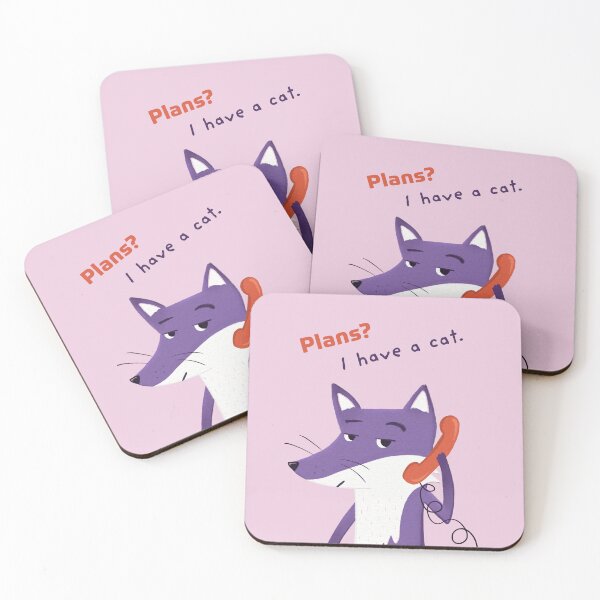 Item preview, Plans? I Have a Cat with Purple Fox for cat lovers & introverts designed and sold by ItsPurpleFox.