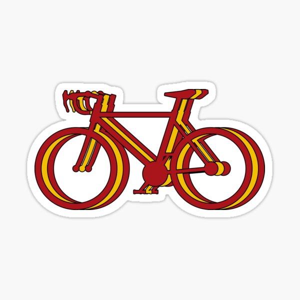 Item preview, cycling and freedom, silhouette of three bicycles that make up the three colors of spanish flag designed and sold by rikyfreestyle.