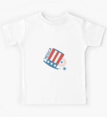 Merica - Top Hat - Fireworks Kids Tee