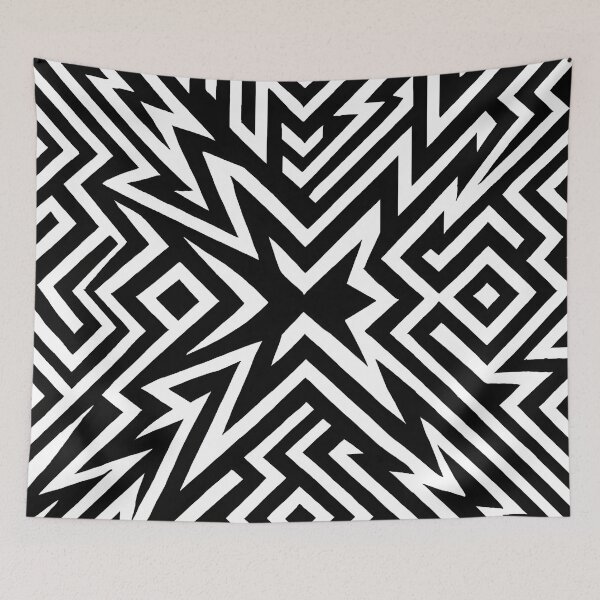 Item preview, Aggressive Black & White Modern Pattern Vector | High-Detailed Clean Lines for Bold Decor & Apparel designed and sold by WAUZ.