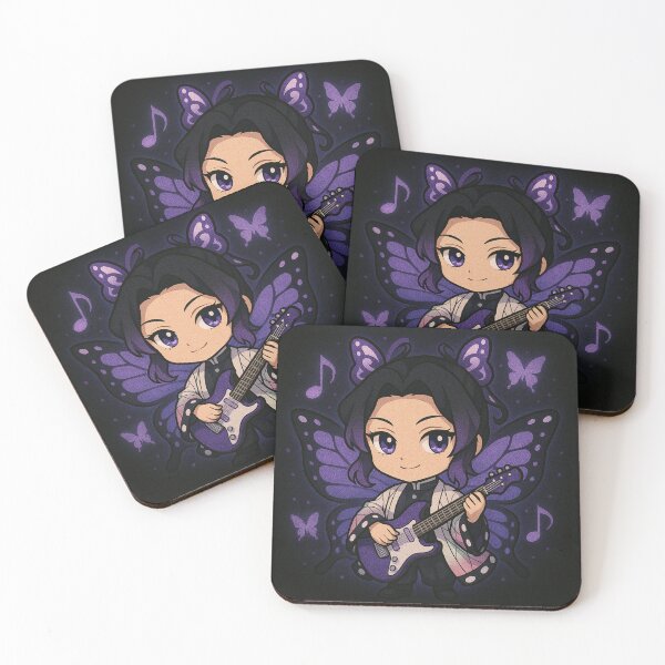Item preview, Guitar Queen Chibi Shinobu – Kawaii Butterfly Anime Art designed and sold by ColorSplash123.