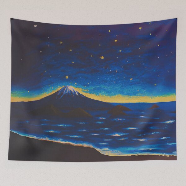 Item preview, The Starry Night of sea and fuji mountain view designed and sold by MerryCrown.