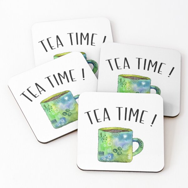 Item preview, Tea time with green cup of tea designed and sold by JHcolors.