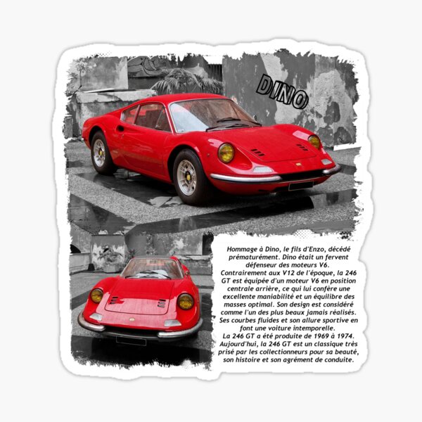 Aperçu de l'œuvre Hommage à Dino créée et vendue par TTWorld Racing, pour les passionnés d'automobile.