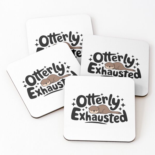 Item preview, Otterly Exhausted! Cute Sleeping Otter Pun designed and sold by PMCreative.