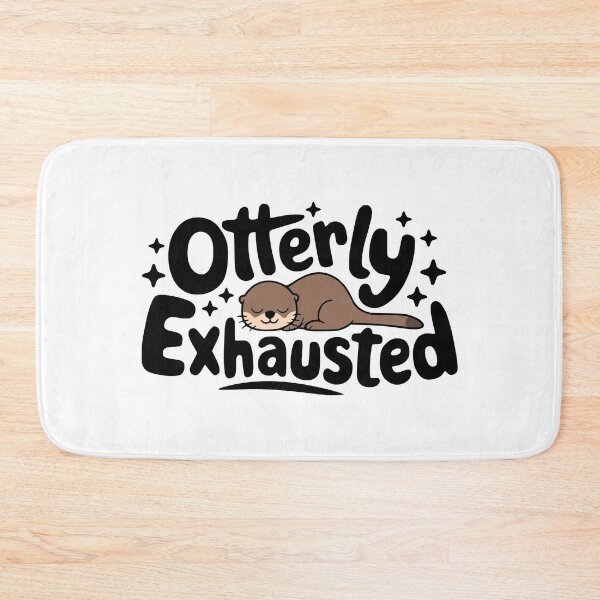 Item preview, Otterly Exhausted! Cute Sleeping Otter Pun designed and sold by PMCreative.