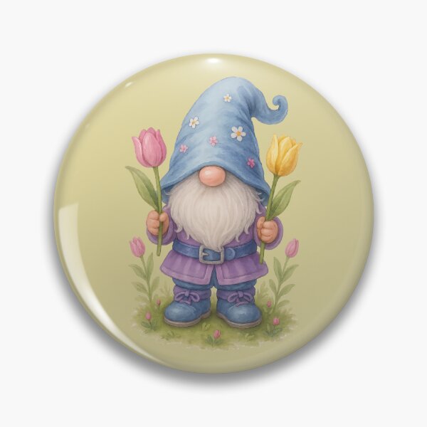 Item preview, Spring Gnome Holding Tulips Cute Garden Floral Design	 designed and sold by Victor Shadehorn.