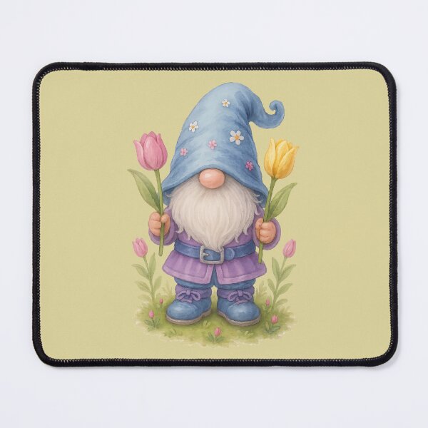 Item preview, Spring Gnome Holding Tulips Cute Garden Floral Design	 designed and sold by Victor Shadehorn.