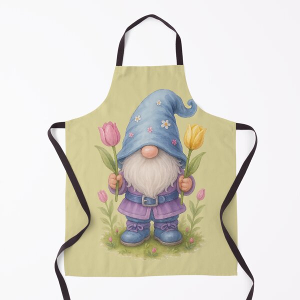 Item preview, Spring Gnome Holding Tulips Cute Garden Floral Design designed and sold by Victor Shadehorn.