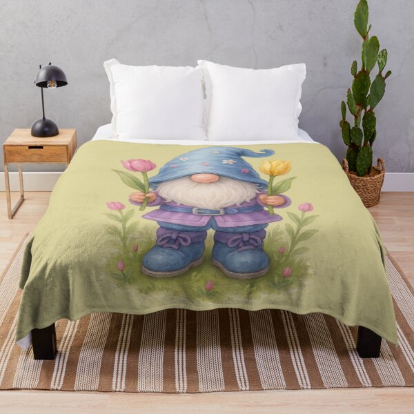 Item preview, Spring Gnome Holding Tulips Cute Garden Floral Design	 designed and sold by Victor Shadehorn.