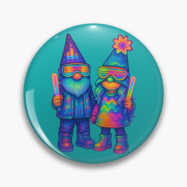 Item preview, Rave Gnome Couple with Glow Sticks and Neon Party Outfits Design	 designed and sold by Victor Shadehorn.