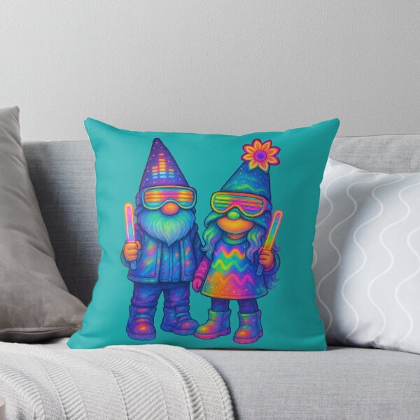 Item preview, Rave Gnome Couple with Glow Sticks and Neon Party Outfits Design	 designed and sold by Victor Shadehorn.