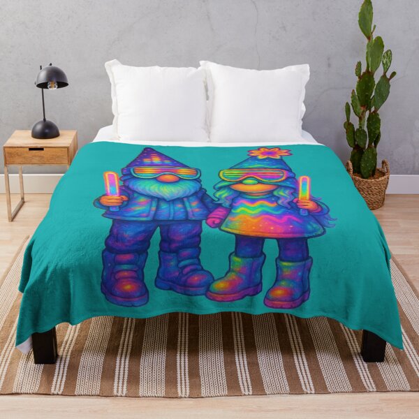 Item preview, Rave Gnome Couple with Glow Sticks and Neon Party Outfits Design designed and sold by Victor Shadehorn.
