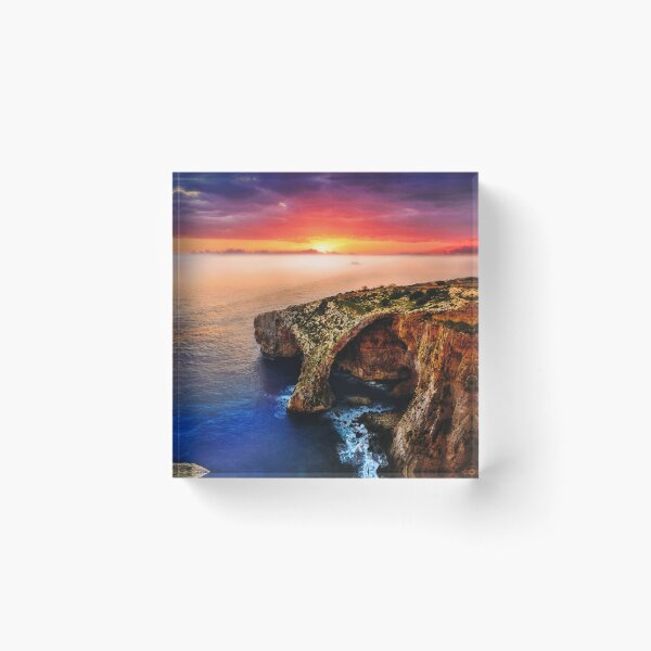 Item preview, The Blue Grotto at Sunset in Malta - Landscape photography designed and sold by TheArtistOf2022.