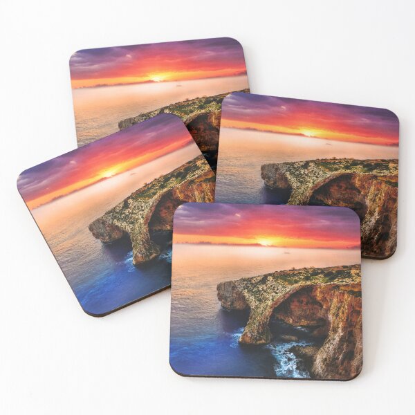 Item preview, The Blue Grotto at Sunset in Malta - Landscape photography designed and sold by TheArtistOf2022.