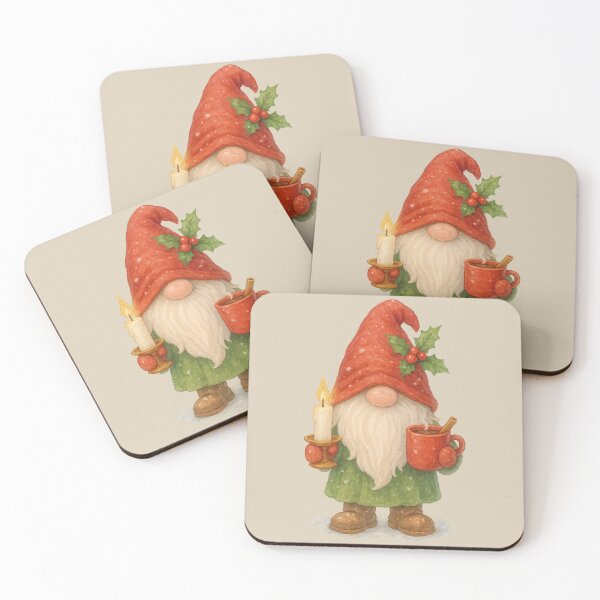 Item preview, Christmas Gnome with Candle and Cocoa Holiday Winter Design	 designed and sold by Victor Shadehorn.