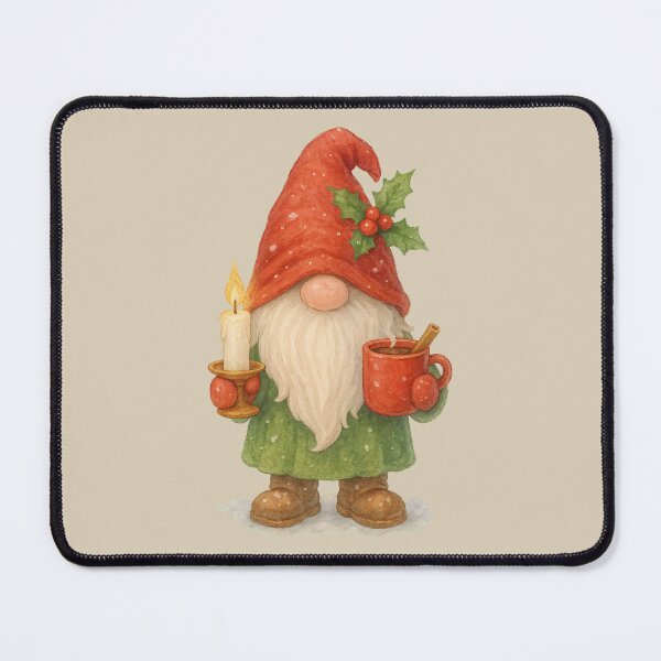Item preview, Christmas Gnome with Candle and Cocoa Holiday Winter Design designed and sold by Victor Shadehorn.
