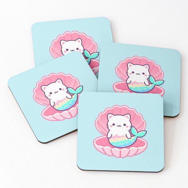 Item preview, Cat Mermaid - Cute Kawaii Style - Purrmaid - Meowmaid - Furmaid - Rainbow Cat designed and sold by matchakpop.