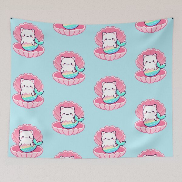 Item preview, Cat Mermaid - Cute Kawaii Style - Purrmaid - Meowmaid - Furmaid - Rainbow Cat designed and sold by matchakpop.
