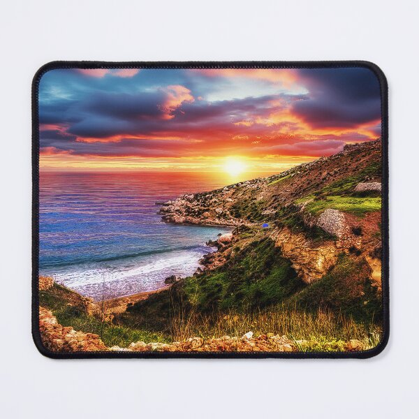 Item preview, Mellieha secluded beach at sunrise - Malta Landscape photo designed and sold by TheArtistOf2022.
