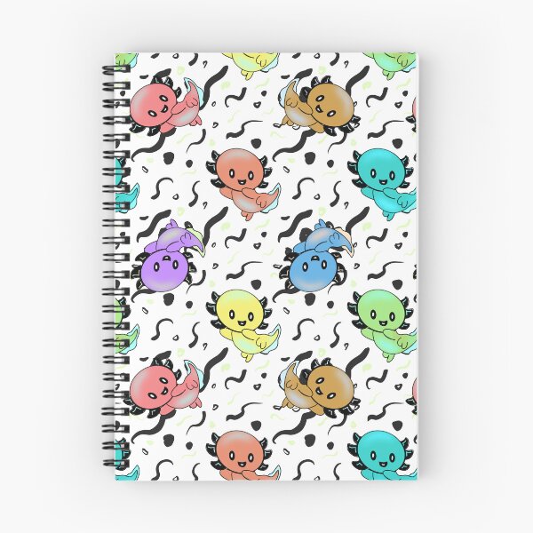 Item preview, Axolotl Party in rainbow colors on black and white designed and sold by quirkypickle.