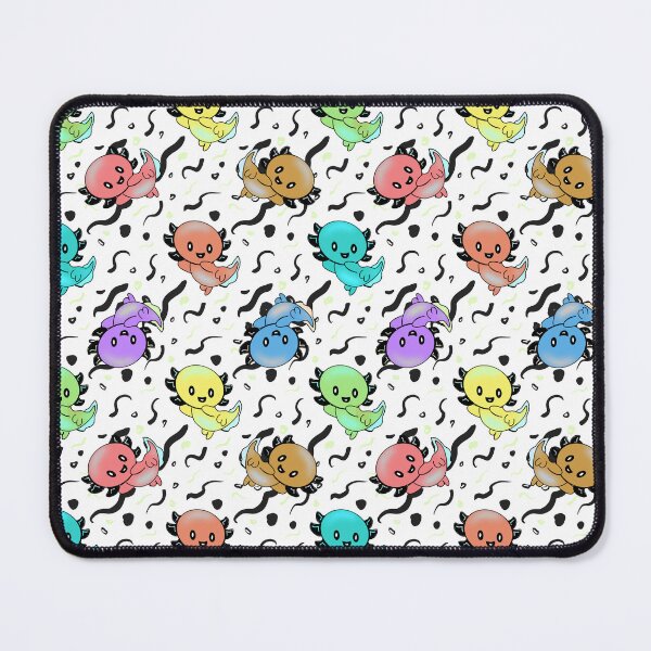 Item preview, Axolotl Party in rainbow colors on black and white designed and sold by quirkypickle.