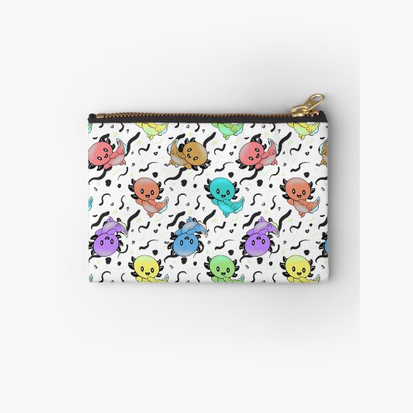 Item preview, Axolotl Party in rainbow colors on black and white designed and sold by quirkypickle.