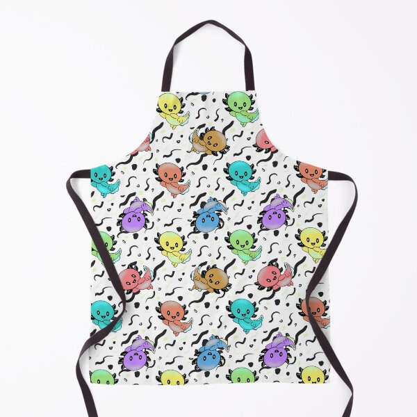 Item preview, Axolotl Party in rainbow colors on black and white designed and sold by quirkypickle.
