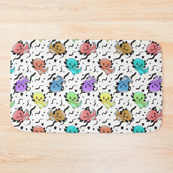Item preview, Axolotl Party in rainbow colors on black and white designed and sold by quirkypickle.