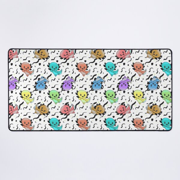Item preview, Axolotl Party in rainbow colors on black and white designed and sold by quirkypickle.