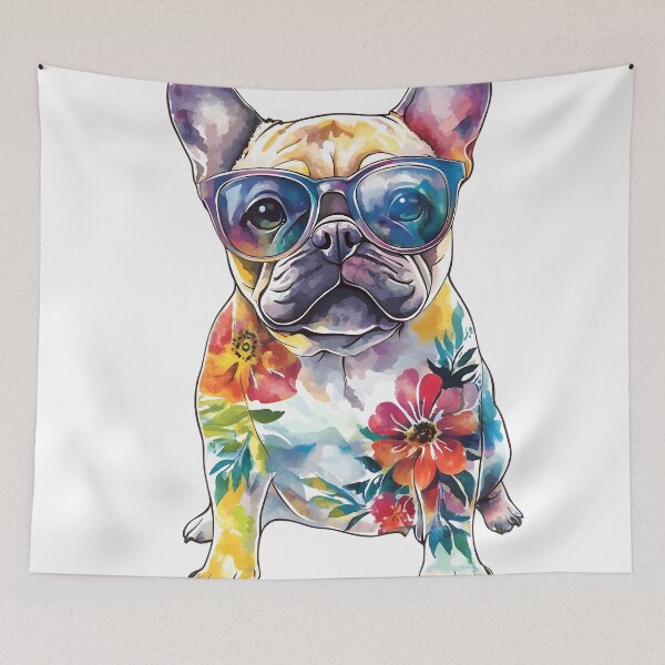 Item preview, Floral Bulldog designed and sold by pipopoupin.