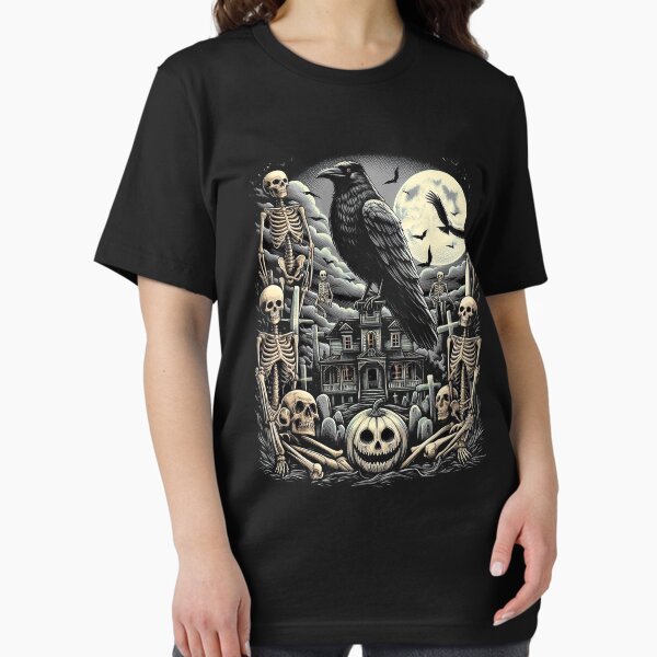 Item preview, Raven Skeletons Gothic T-Shirt designed and sold by candiscamera.