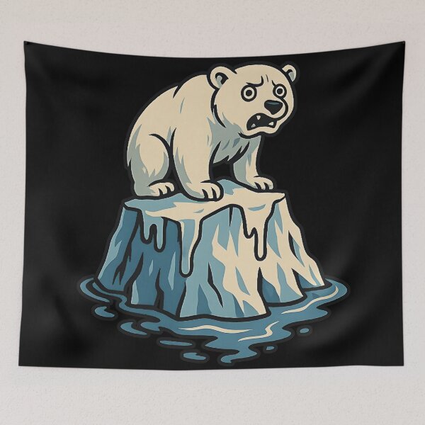 Item preview, Climate Crisis Polar Bear & Melting Glacier T-Shirt – Cute But Urgent Eco-Conscious Design designed and sold by WAUZ.