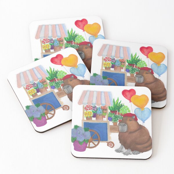 Item preview, Capybara Flower Cart designed and sold by Mosteraandco.