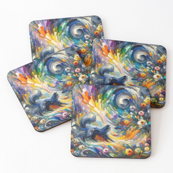 Item preview, Colorful Abstract Cat Painting designed and sold by Keirnyx.