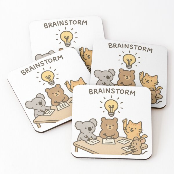 Item preview, Animal Brainstorm – Cute Teamwork Illustration designed and sold by The Art Morpher.