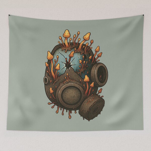 Item preview, cordyceps infected gas mask designed and sold by Mighty-Blue.