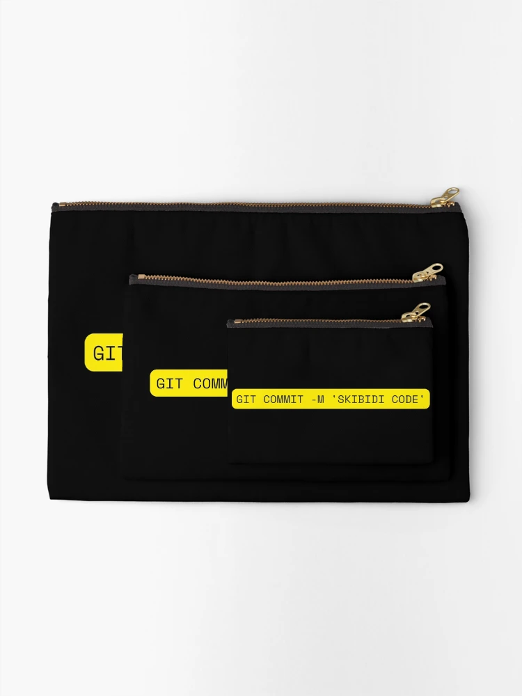 Thumbnail 2 of 4, Zipper Pouch, github commit skibidi code. Funny github coding programming joke software engineeringhumor designed and sold by ElixirCraft.