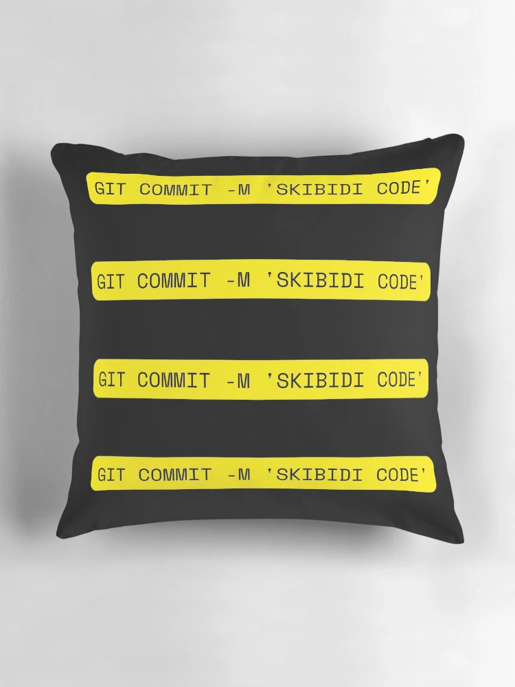 Thumbnail 3 of 4, Pillow, github commit skibidi code. Funny github coding programming joke software engineeringhumor designed and sold by ElixirCraft.