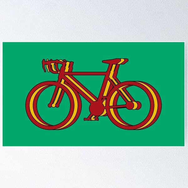 Item preview, cycling and freedom, silhouette of three bicycles that make up the three colors of spanish flag designed and sold by rikyfreestyle.