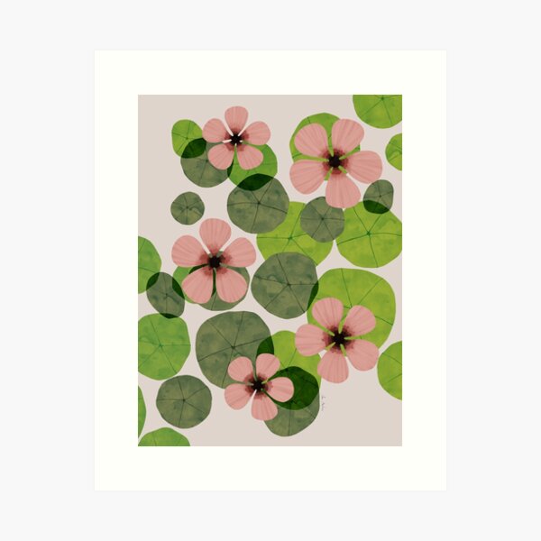 Aperçu de l'œuvre nénuphars verts et roses créée et vendue par Elbuenlimon.