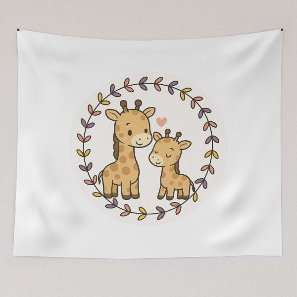Item preview, Cute Giraffe Mom and Baby – Sweet Safari Animal Illustration designed and sold by GusiaTreasures.