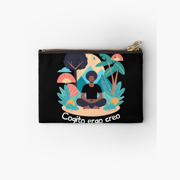 Item preview, Cogito ergo creo_black man in meditation_illustration_clear text designed and sold by Primalidentity.