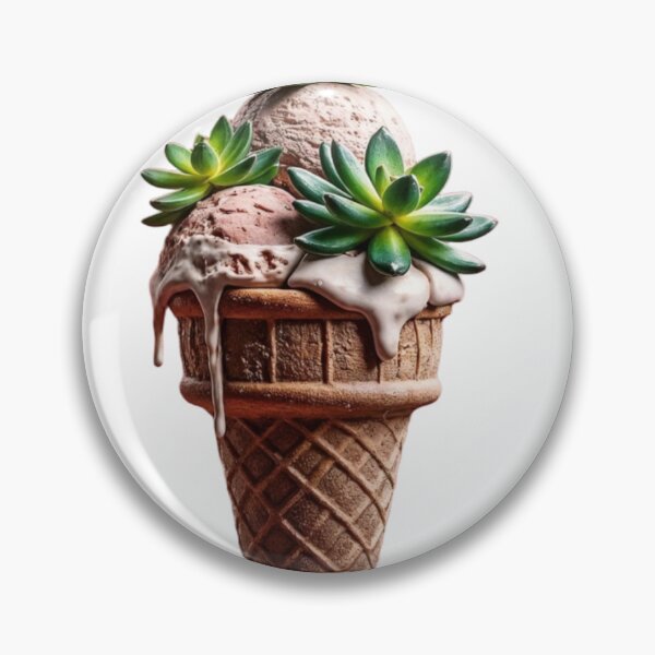 Item preview, Surreal Ice Cream Cone with Succulent Plants and Chocolate Scoops designed and sold by Creative88Art.