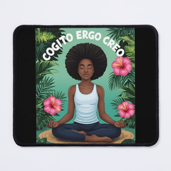Item preview, Copie de Cogito ergo creo_black woman in meditation_blue designed and sold by Primalidentity.