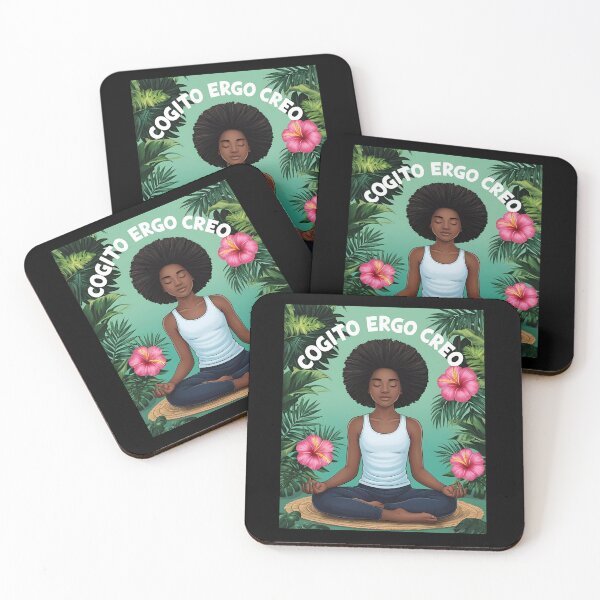 Item preview, Copie de Cogito ergo creo_black woman in meditation_blue designed and sold by Primalidentity.