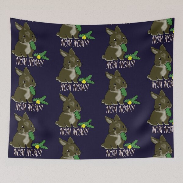 Aperçu de l'œuvre Rex Rabbit mange des pissenlits Nom Nom créée et vendue par LiskoDesign.