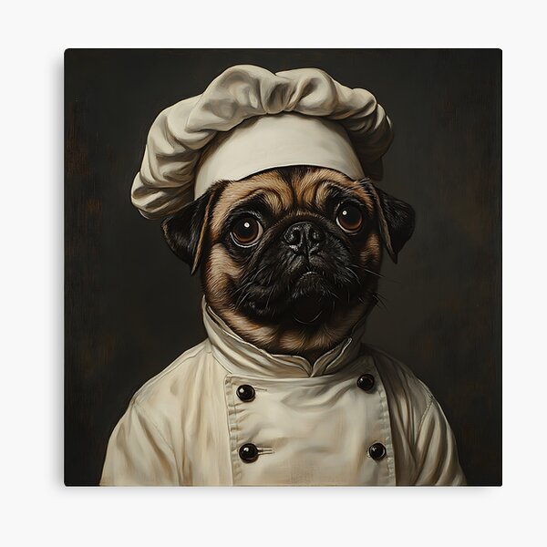 Item preview, Cute Little Pug Chef - Kitchen Chef Pugs - Stylish Animal Art designed and sold by Chrisjeffries24.