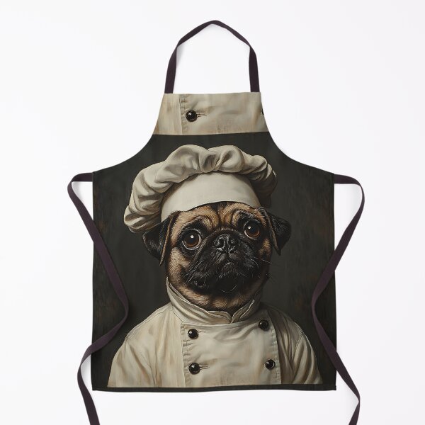 Item preview, Cute Little Pug Chef - Kitchen Chef Pugs - Stylish Animal Art designed and sold by Chrisjeffries24.
