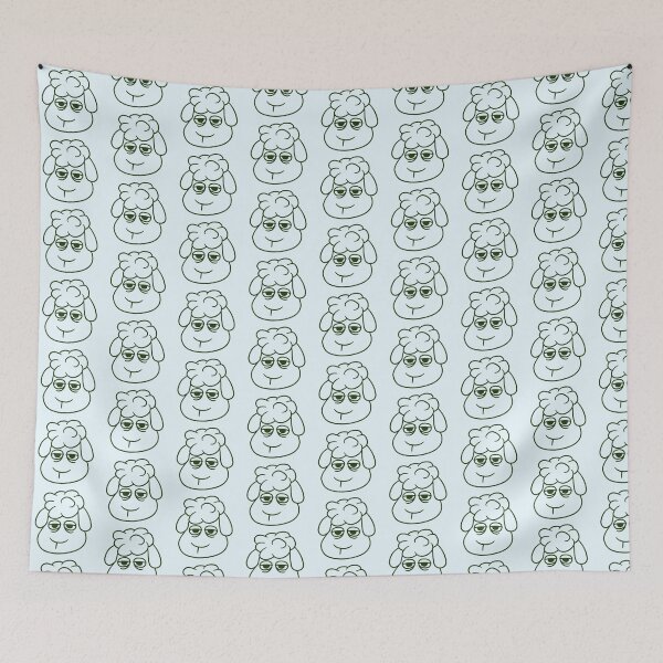 Item preview, Sheep Tired Bored Empty Look Head Face Unhappy Sad designed and sold by shirt-o-mat.